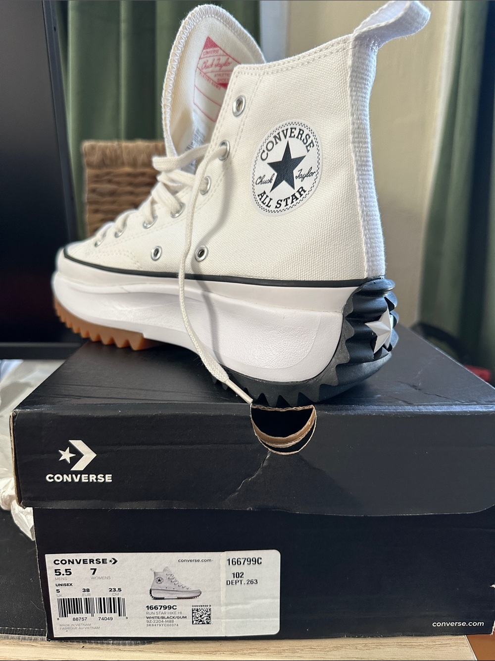 Converse White Platform High-Top Sneakers - Picture 4 of 5
